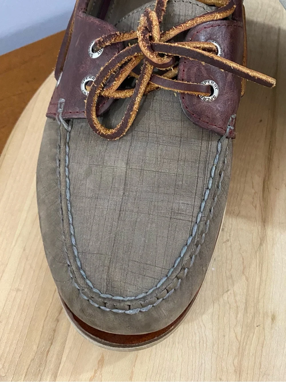 Sperry Gold Cup Mens 10.5 M Original Boat Shoes Two Tone Leather Brown Top-Sider